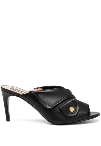 Moschino heeled leather mules - Nero