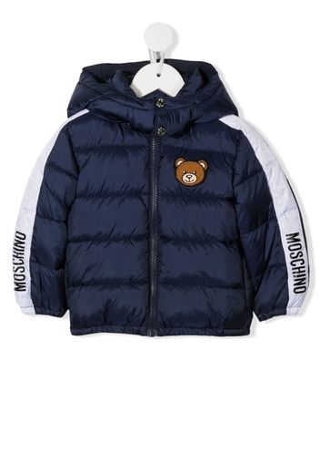 Moschino Kids Teddy Bear patch padded jacket - Blu