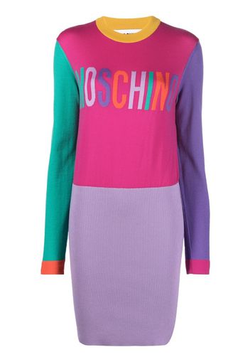 Moschino intarsia logo-knit jumper dress - Rosa