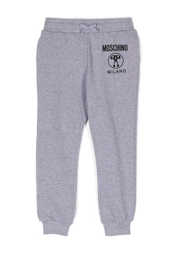 Moschino Kids Pantaloni sportivi con stampa - Grigio