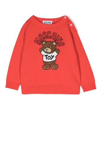 Moschino Kids Maglione Teddy Bear con ricamo - Rosso