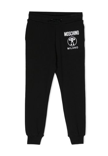 Moschino Kids logo-print detail track pants - Nero