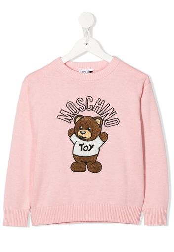 Moschino Kids Maglione con ricamo - Rosa