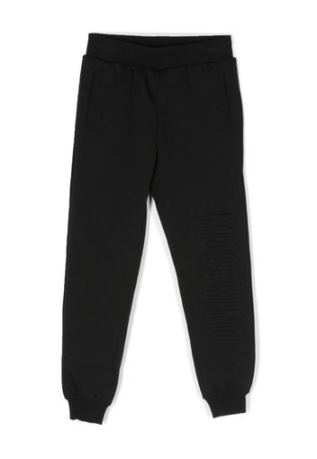 Moschino Kids debossed-detail branded track pants - Nero