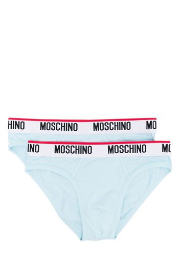 Moschino logo-waistband briefs - Blu