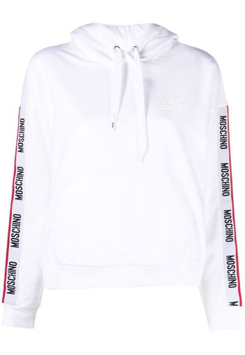 Moschino logo-print sleeve hoodie - Bianco