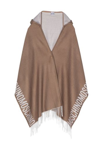 Moschino logo-trim hooded scarf - Marrone