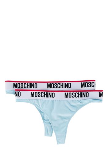 Moschino Perizoma con fascia logo - Blu