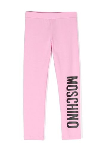 Moschino Kids logo-print stretch-cotton legging - Rosa