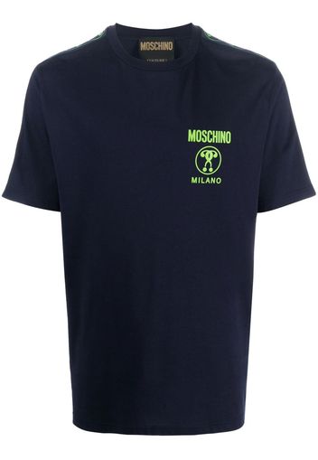 Moschino T-shirt con banda logo - Blu