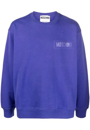 Moschino logo-patch sweatshirt - Blu