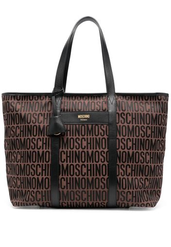 Moschino Borsa tote con stampa - Marrone