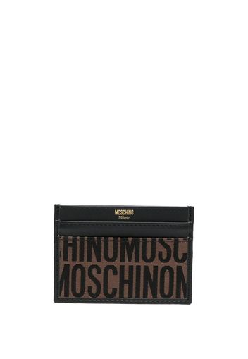 Moschino logo-jacquard cardholder - Marrone