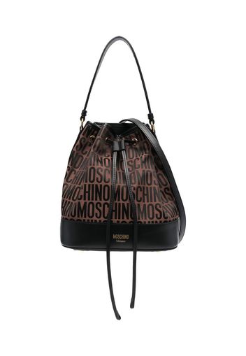 Moschino Borsa a secchiello con logo - Marrone