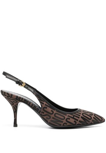 Moschino Pumps con logo jacquard 80mm - Marrone