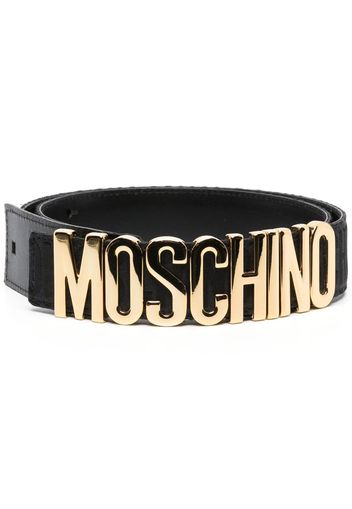 Moschino logo leather belt - Nero