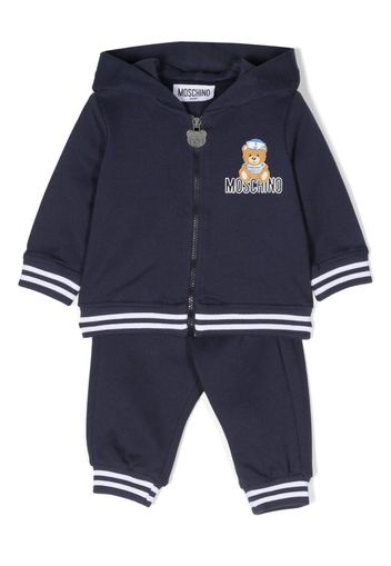 Moschino Kids Tuta sportiva con motivo Teddy Bear - Blu