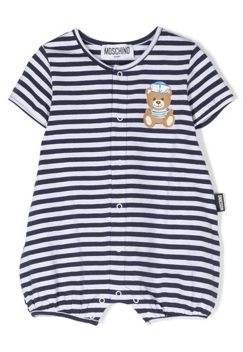 Moschino Kids Tutina con stampa a righe - Blu