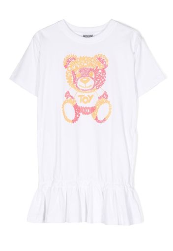 Moschino Kids Abito modello T-shirt con stampa - Bianco