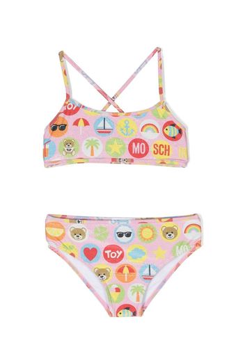 Moschino Kids Bikini con stampa - Rosa