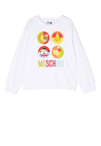 Moschino Kids Felpa con stampa - Bianco