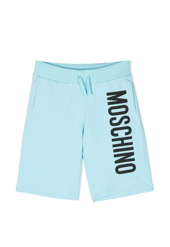 Moschino Kids Shorts sportivi con stampa - Blu