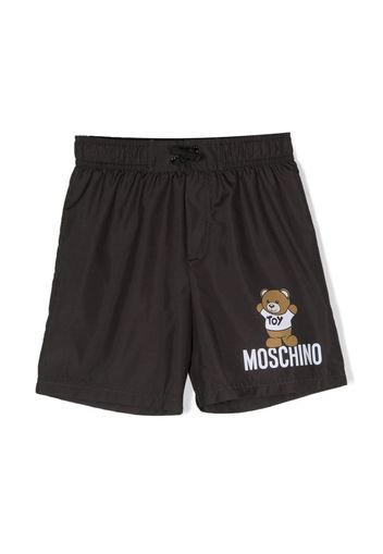 Moschino Kids Costume da bagno con stampa - Nero