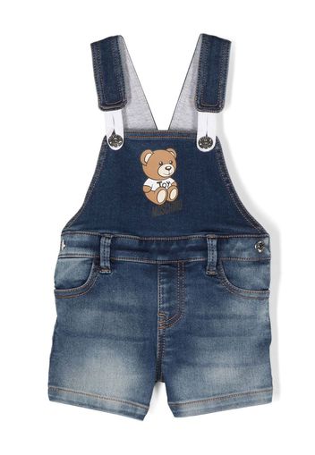 Moschino Kids Salopette denim Teddy Bear - Blu