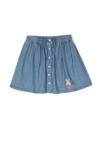 Moschino Kids Gonna denim con ricamo - Blu