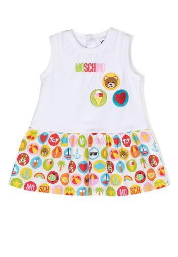 Moschino Kids Abito con stampa grafica - Bianco