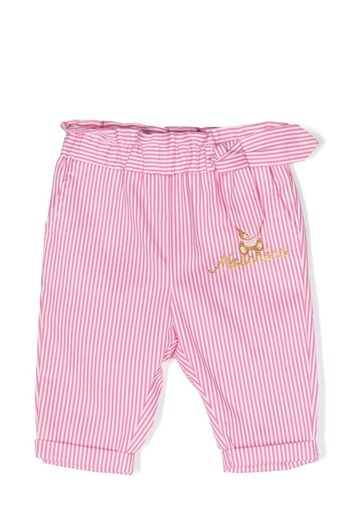 Moschino Kids Pantaloni a righe con motivo Teddy Bear - Rosa