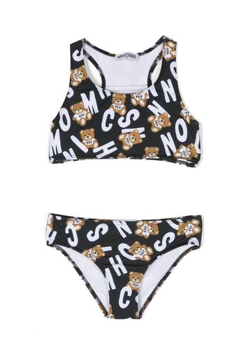 Moschino Kids Set bikini con stampa - Nero