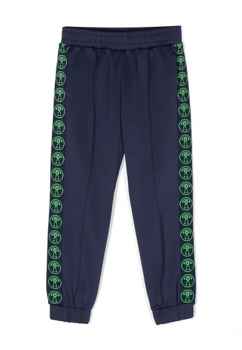 Moschino Kids Pantaloni sportivi con stampa - Blu