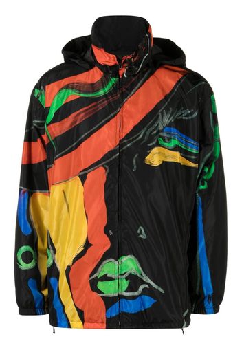 Moschino artistic-print hooded jacket - Nero