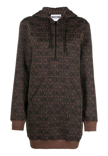 Moschino logo-print hoodie dress - Marrone