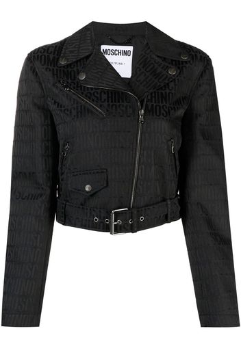 Moschino Giacca crop con zip - Nero