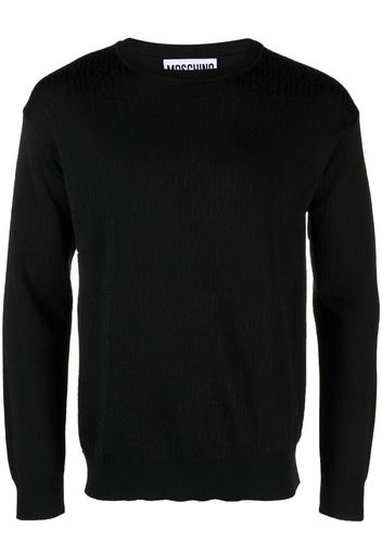 Moschino logo-jacquard crew-neck jumper - Nero