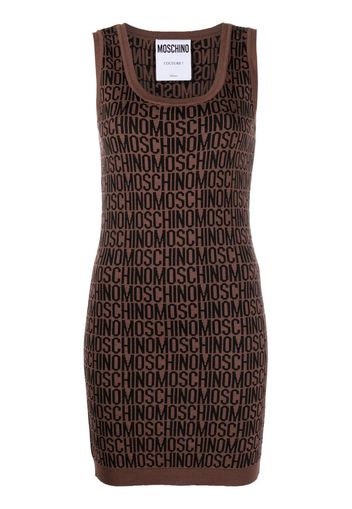 Moschino logo intarsia-knit mini dress - Marrone