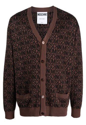 Moschino Cardigan con logo - Marrone