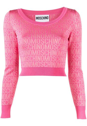 Moschino Maglione corto con monogramma - Rosa