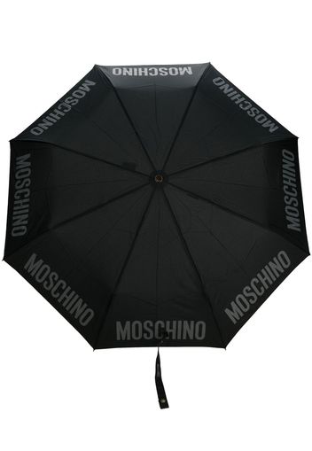 Moschino logo-print compact umbrella - Nero