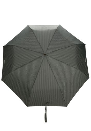 Moschino pinstriped logo-print compact umbrella - Grigio