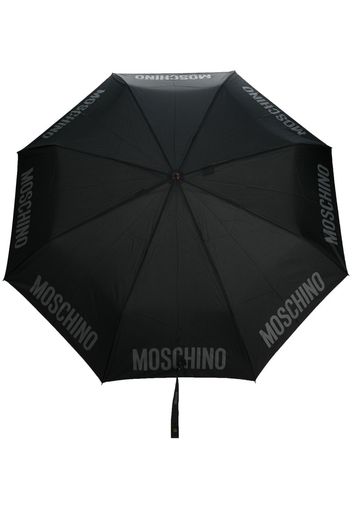 Moschino logo-print compact umbrella - Nero