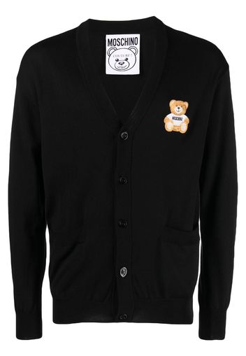 Moschino Cardigan con applicazione Teddy Bear - Nero