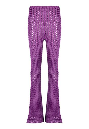 Moschino crocket-knit flared trousers - Viola