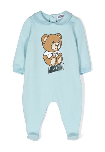 Moschino Kids Teddy Bear cotton pajamas - Blu