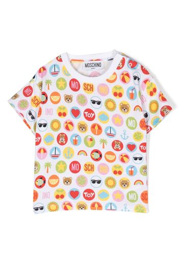 Moschino Kids motif-print T-shirt - Bianco