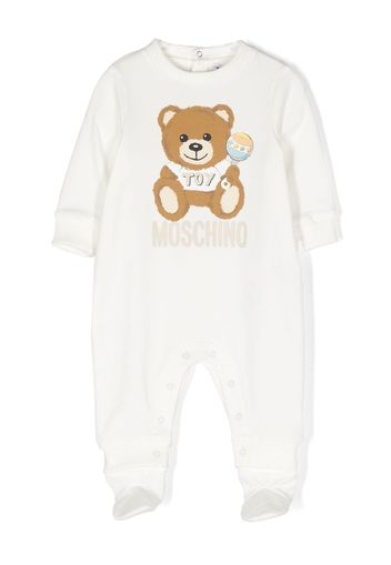 Moschino Kids Teddy Bear motif babygrow - Bianco