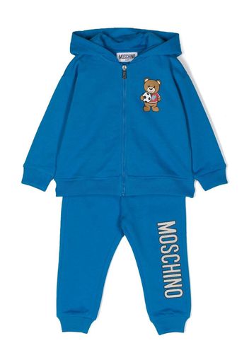 Moschino Kids Football Teddy Bear hooded tracksuit - Blu
