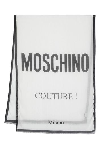 Moschino logo-print scarf - Bianco
